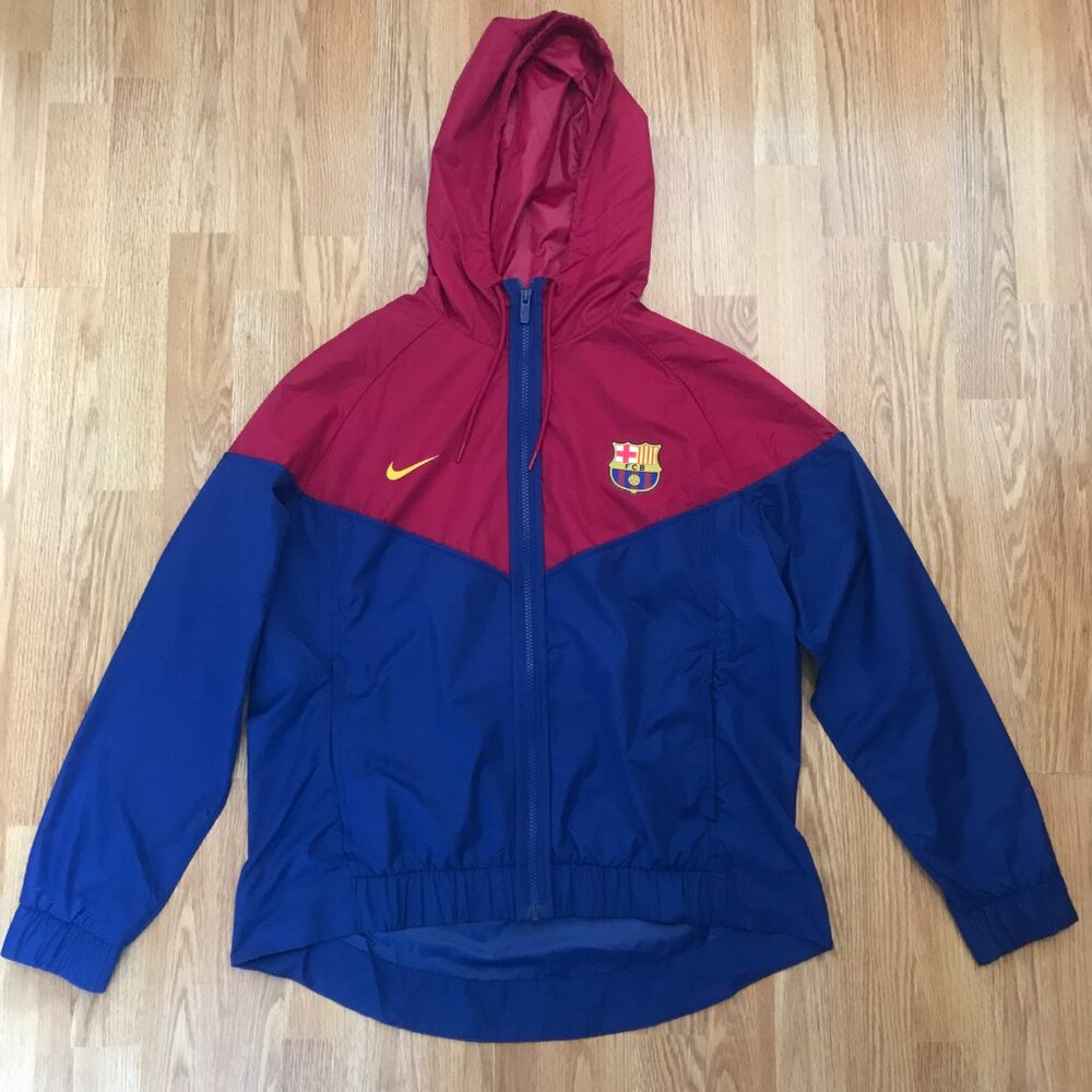 RARE Nike FC Barcelona Windbreaker Jacket Size L Soccer